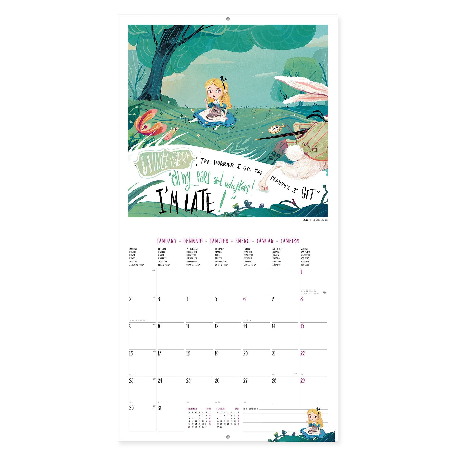 2023 Alice In Wonderland - Square Wall Calendar