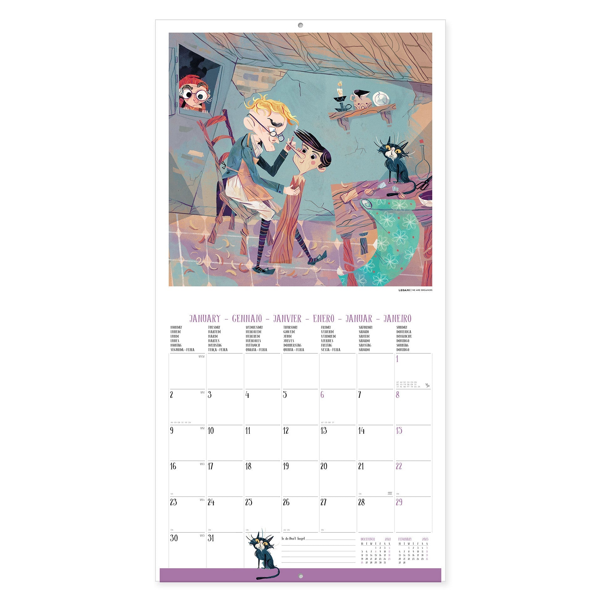 2023 Pinocchio - Square Wall Calendar