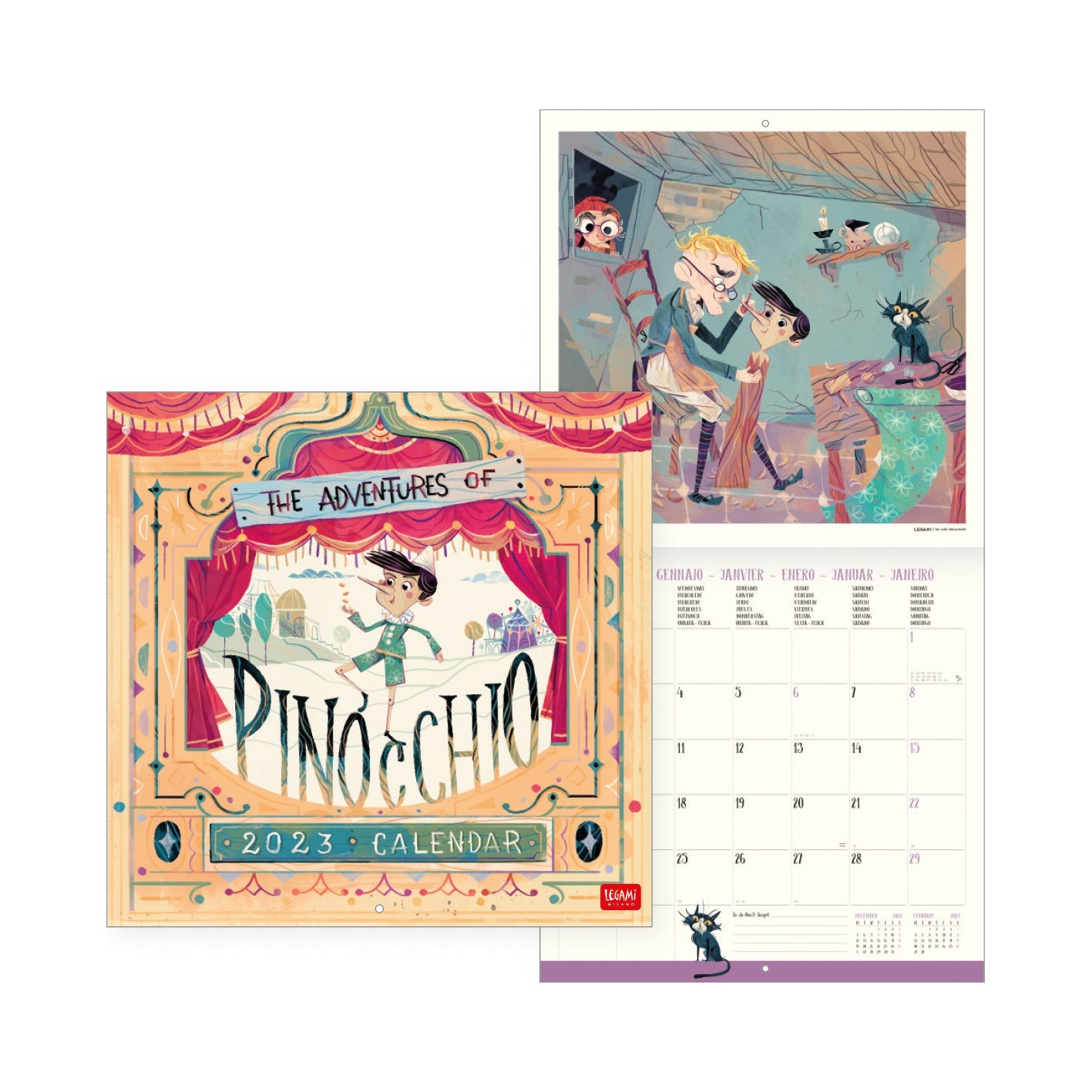 2023 Pinocchio - Square Wall Calendar