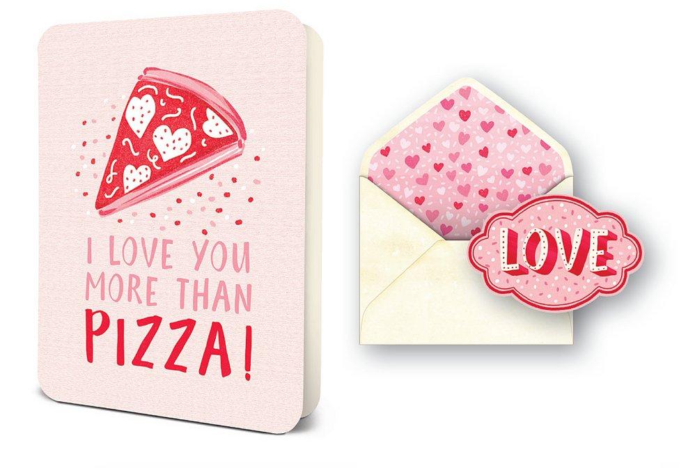 I Love You More Than Pizza - Greeting Card Greeting Card Orange Circle Studio