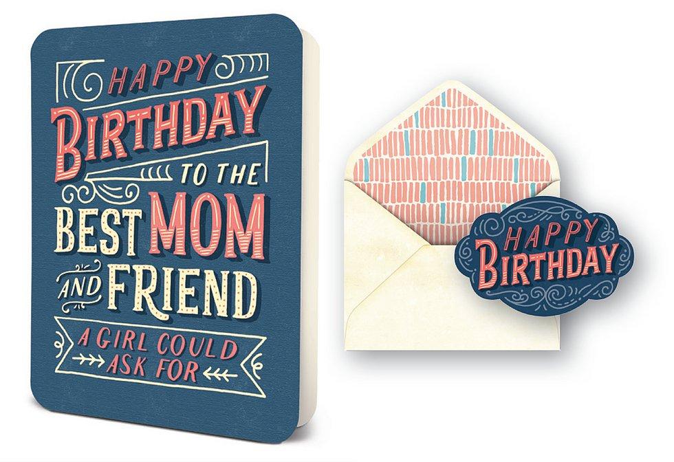 Best Mom and Friend BD - Greeting Card Greeting Card Orange Circle Studio