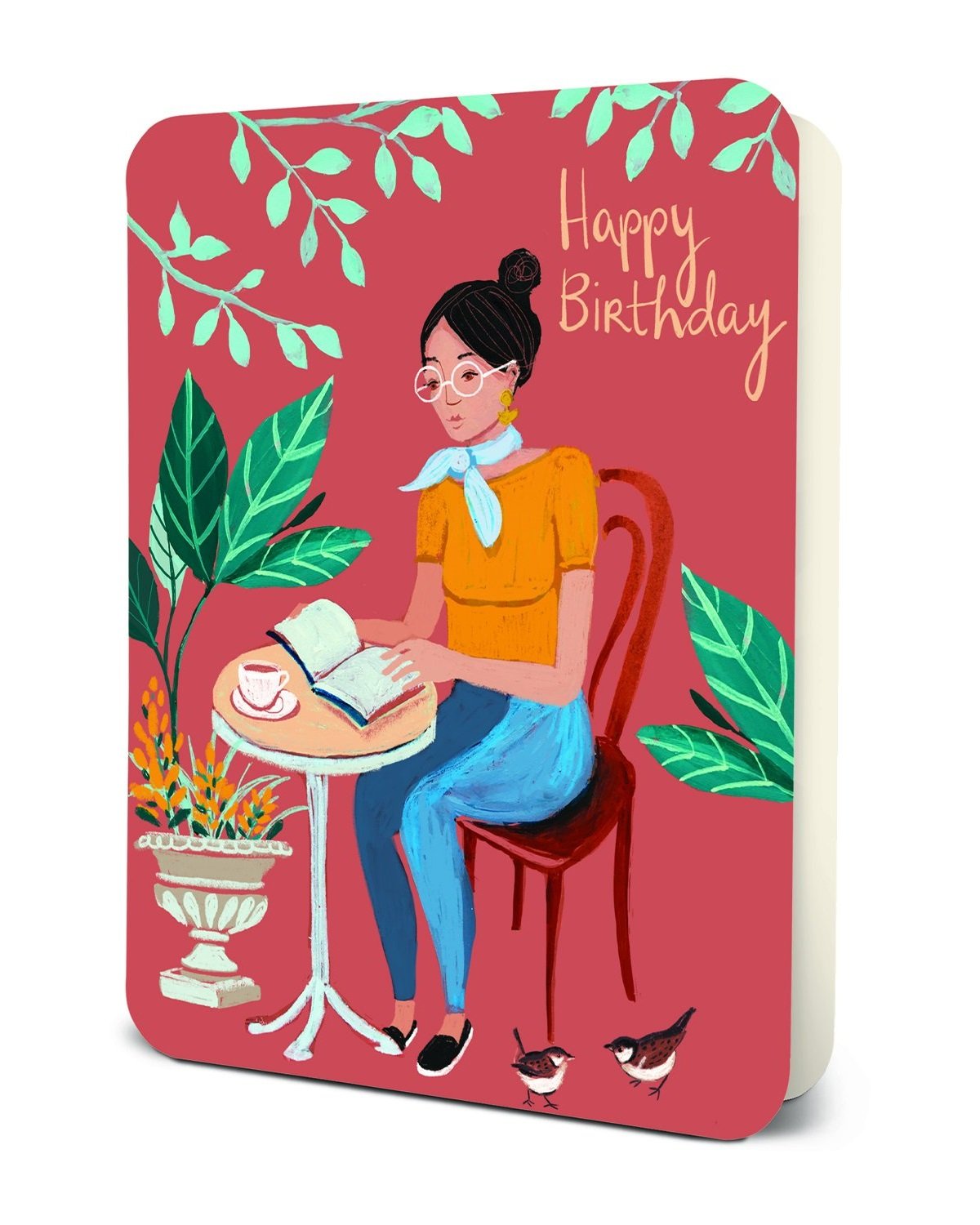 Happy Birthday Booklover - Greeting Card Greeting Card Orange Circle Studio