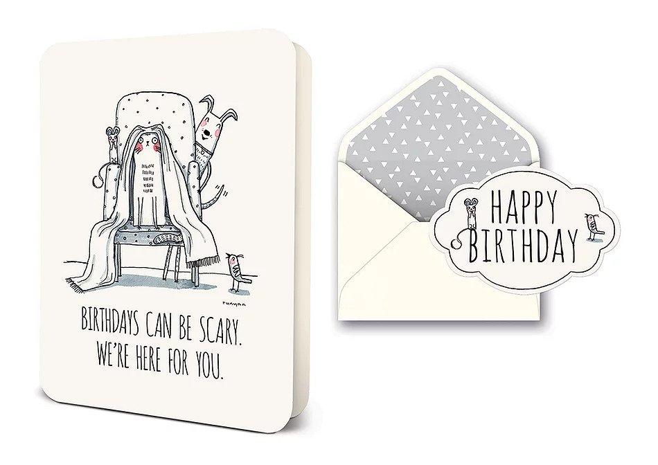 Birthdays Can Be Scary - Greeting Card Greeting Card Orange Circle Studio