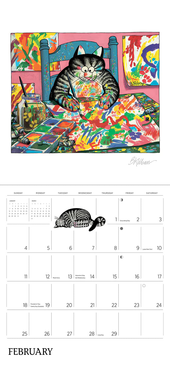 2024 B. Kliban CatCalendar Square Wall Calendar Art Calendars by