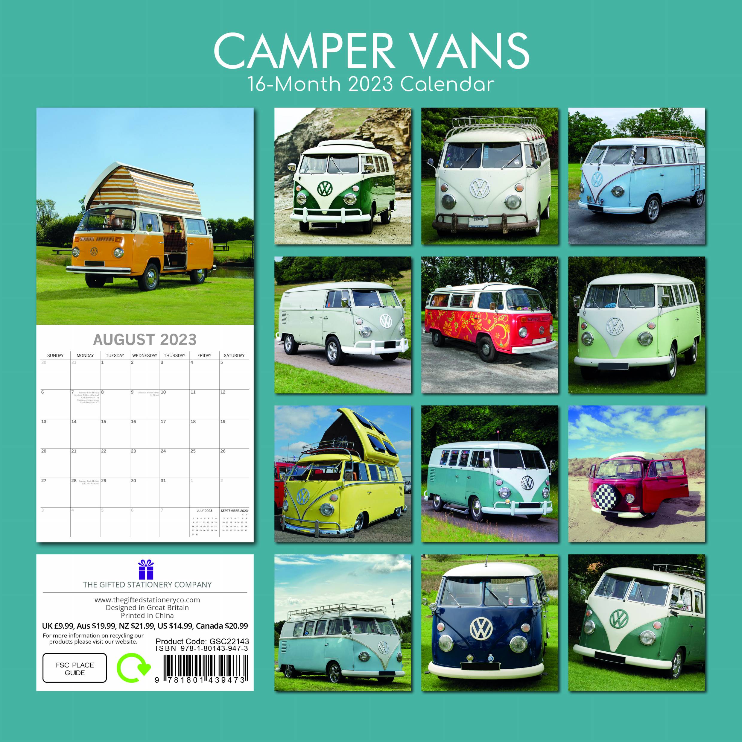 2023 Camper Vans - Square Wall Calendar