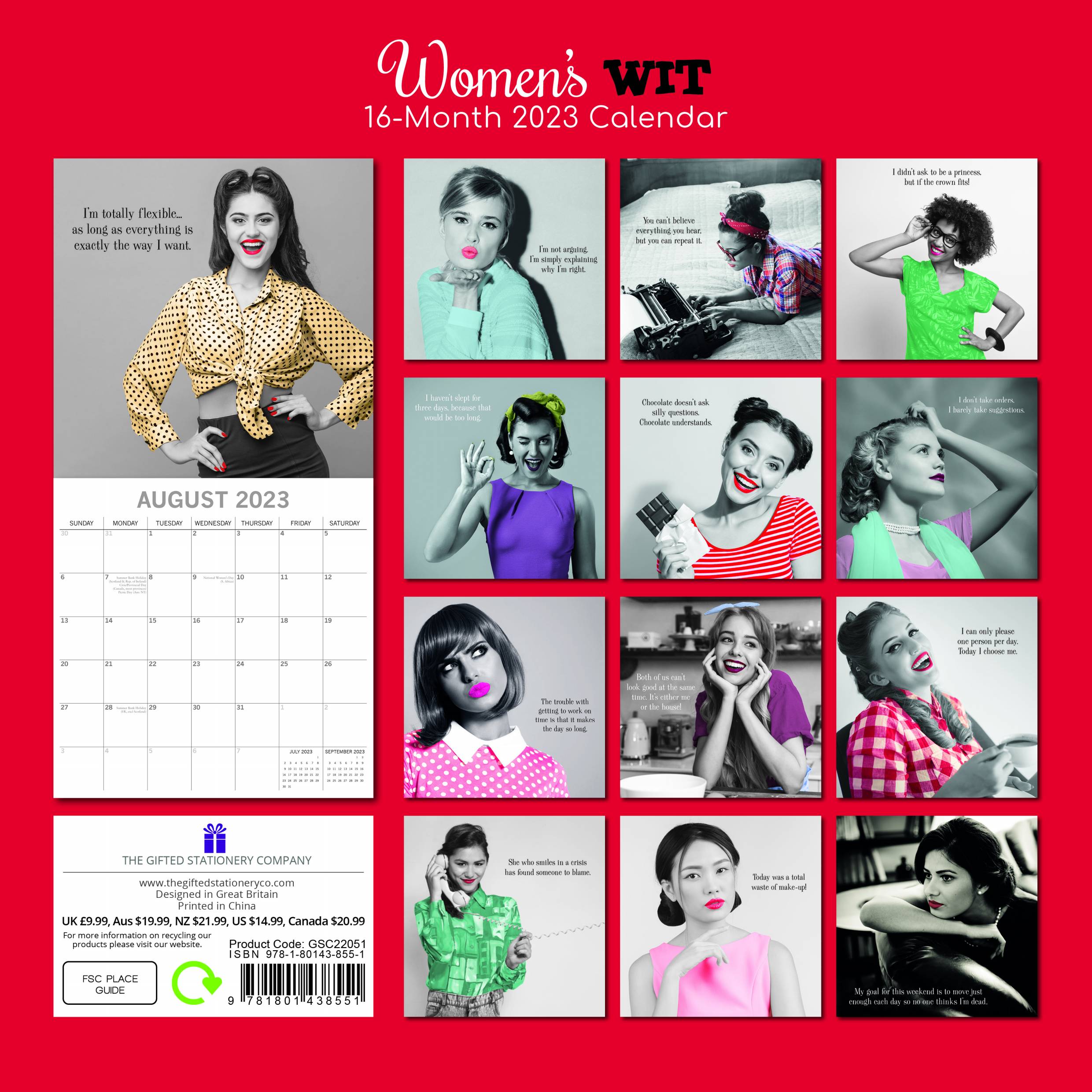 2023 Women's Wit - Square Wall Calendar