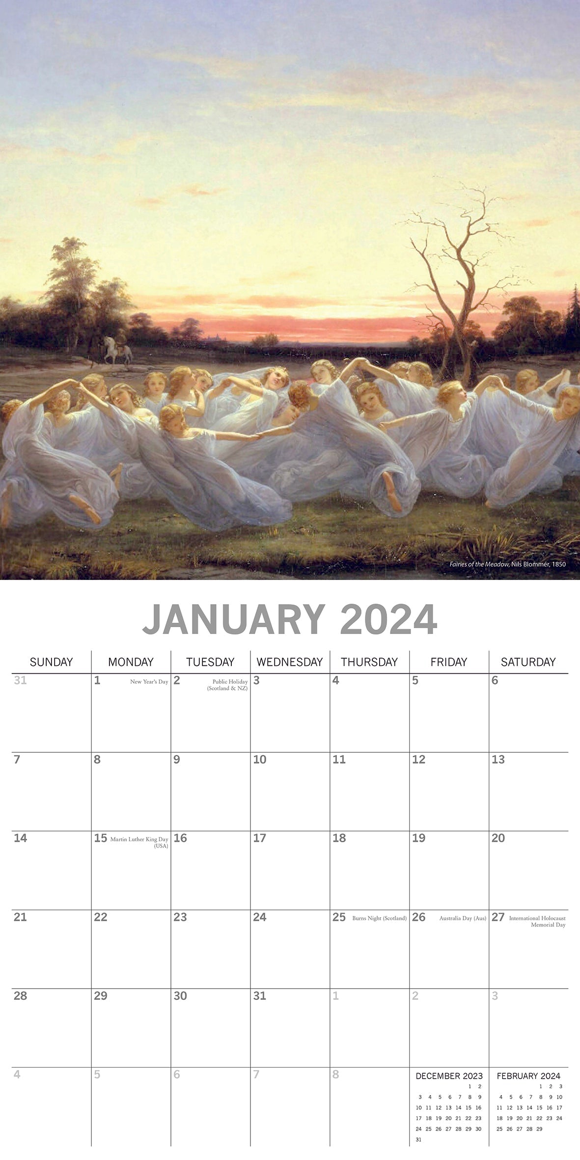 2024 Fairies - Square Wall Calendar