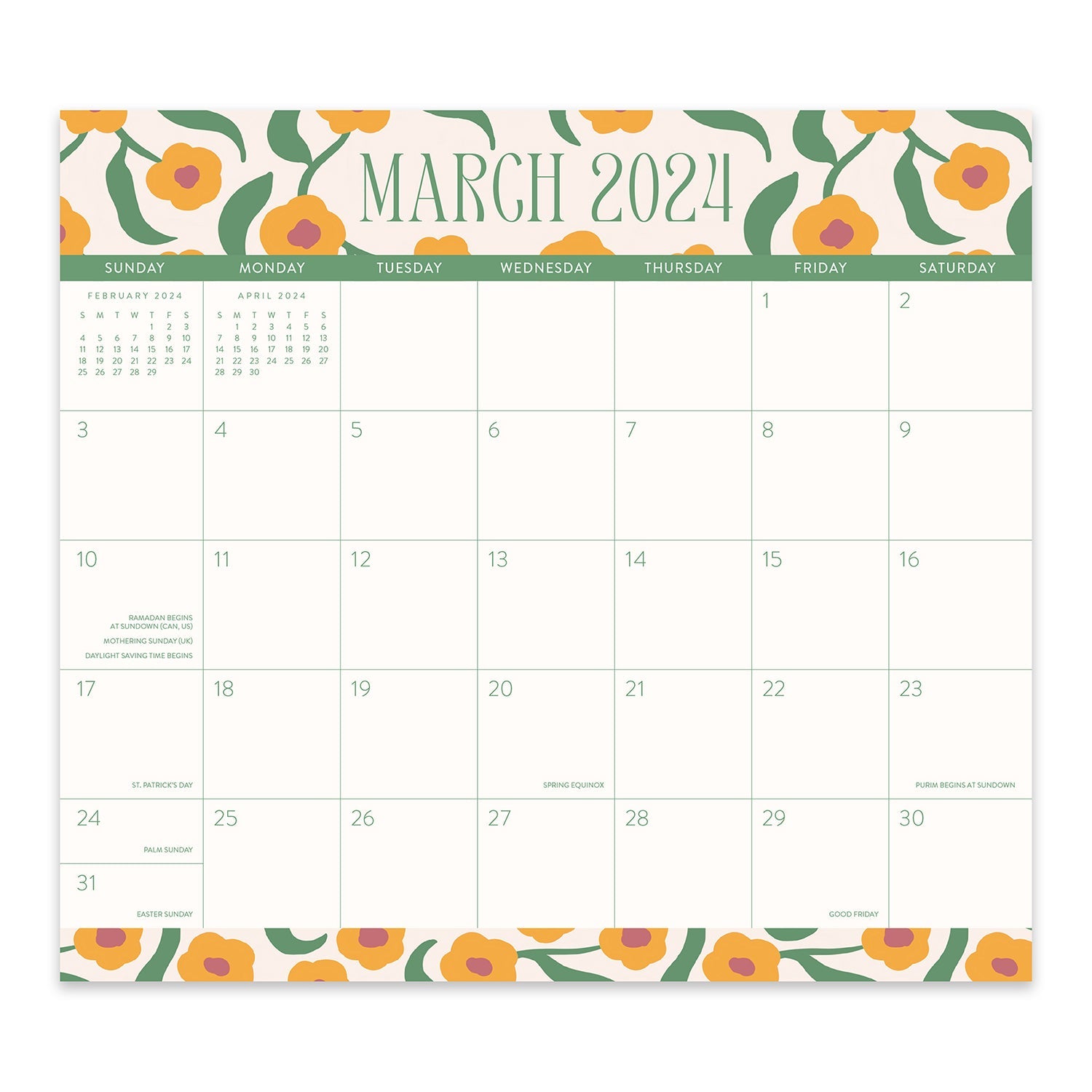 2024 Modern Floral - Monthly Magnetic Pad Calendar  SOLD OUT