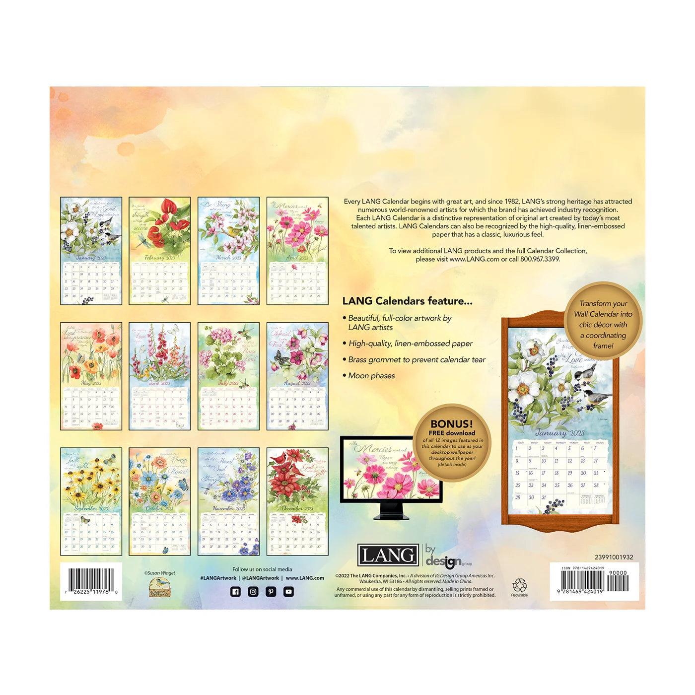 2023 LANG Nature's Grace by Susan Winget - Deluxe Wall Calendar