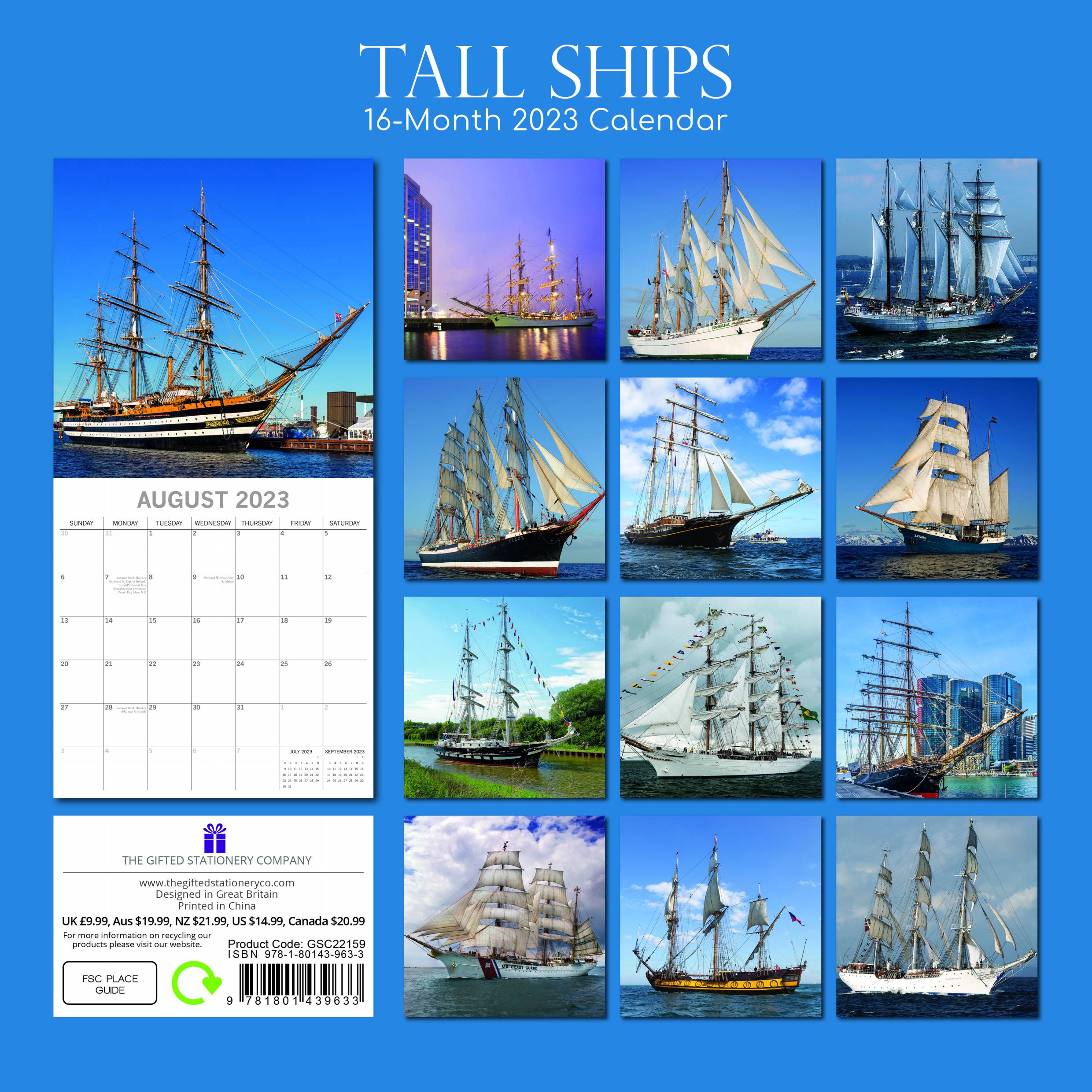 2023 Tall Ships - Square Wall Calendar