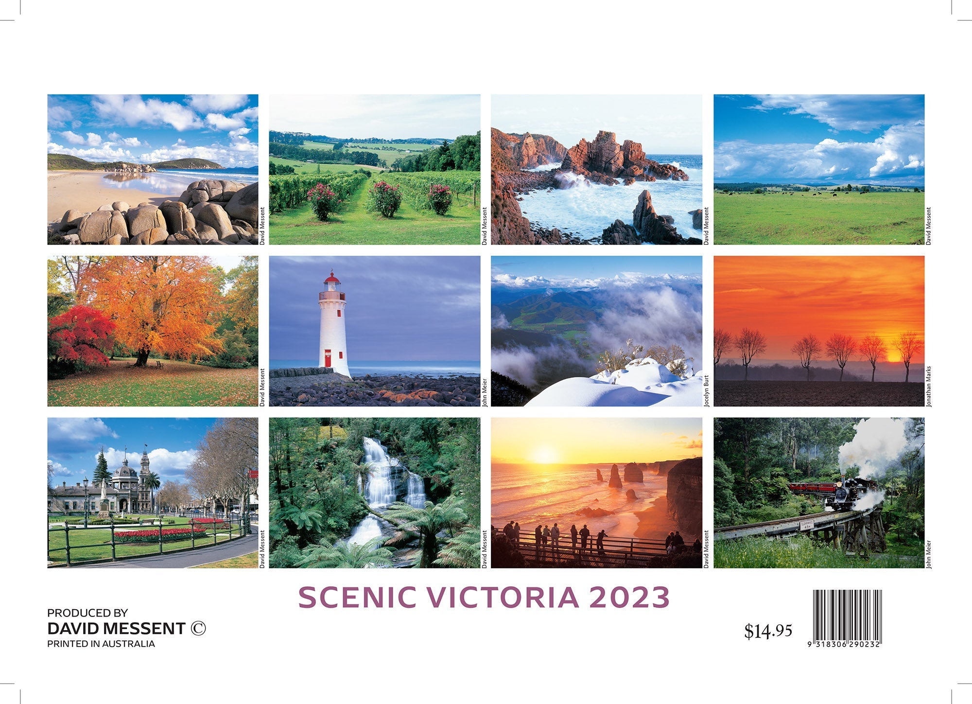 2023 Scenic Victoria by David Messent - Horizontal Wall Calendar