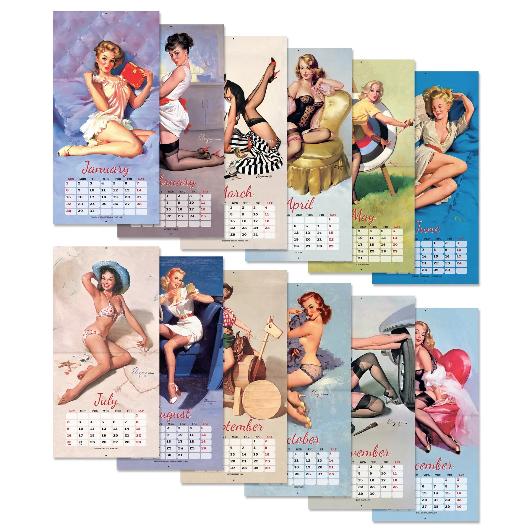 2023 Elvgren: Pin-Up Girls by Gil Elvgren - Square Wall Calendar