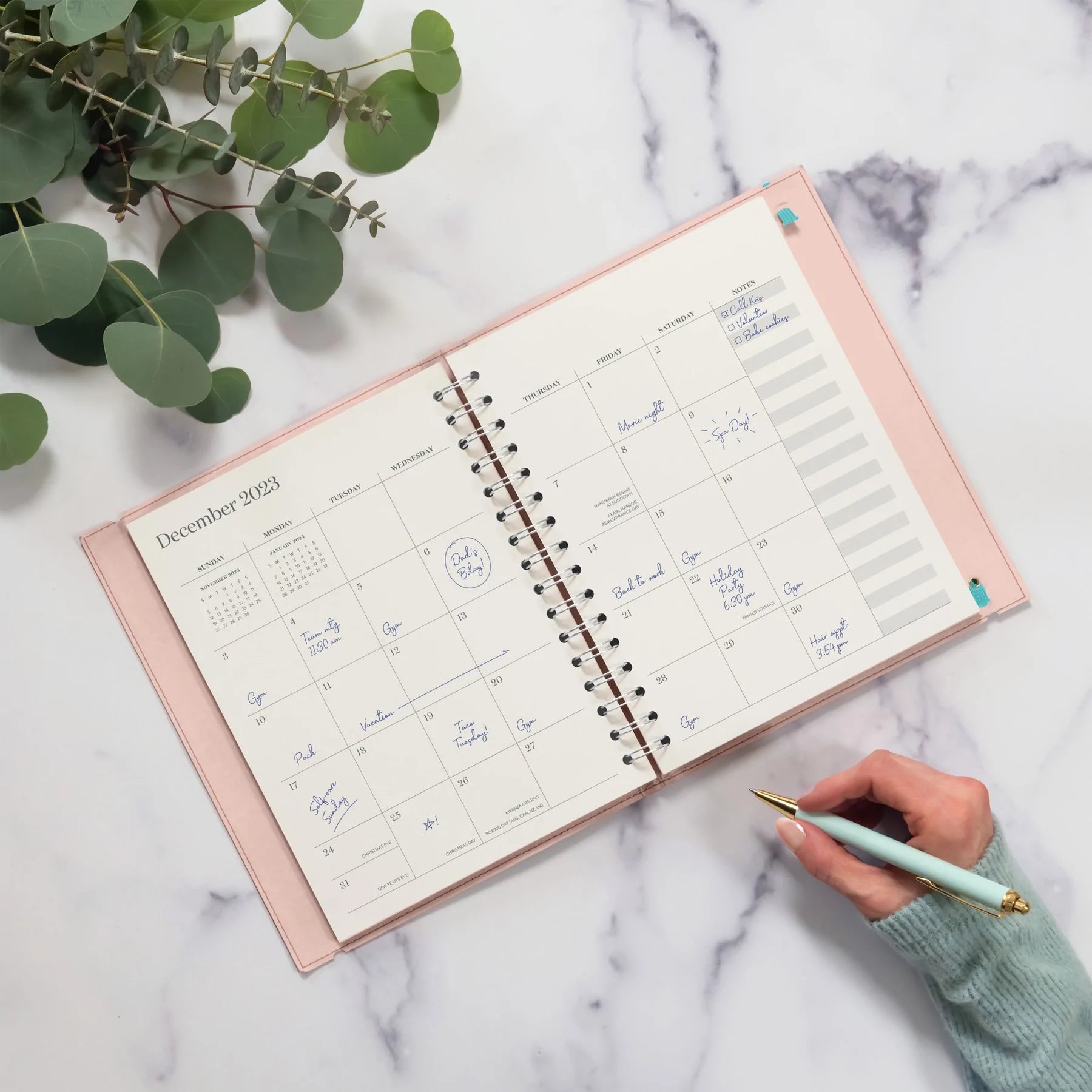 2023 Blush & Teal (Real-Time Weekly/Monthly Planner) - Diary/Planner