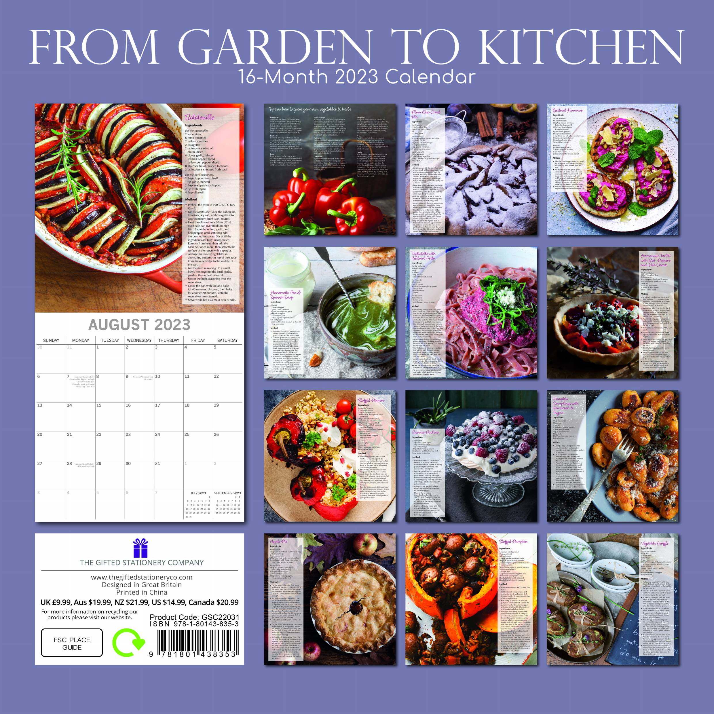 2023 From Garden to Kitchen - Square Wall Calendar