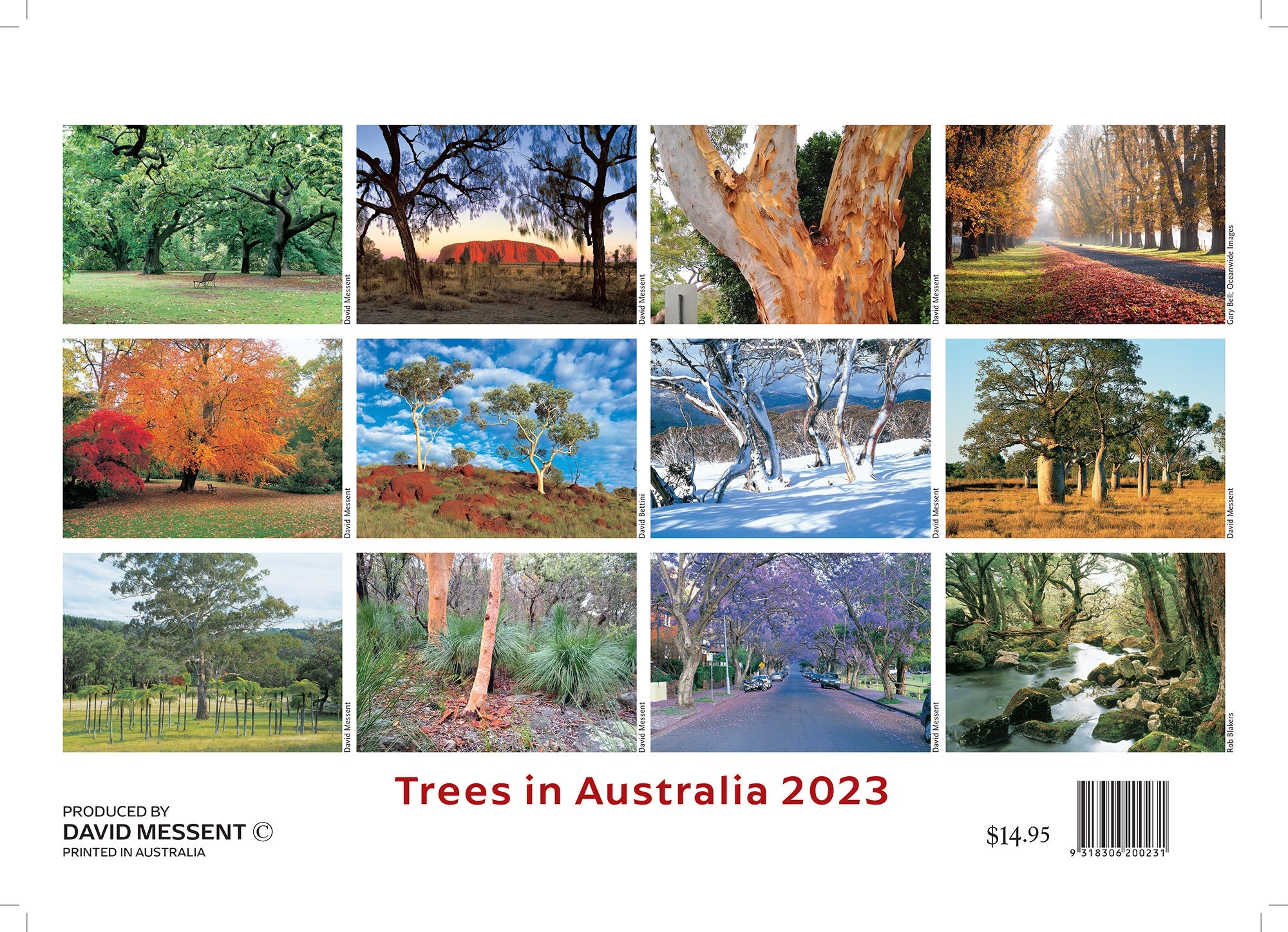 2023 Trees in Australia by David Messent - Horizontal Wall Calendar