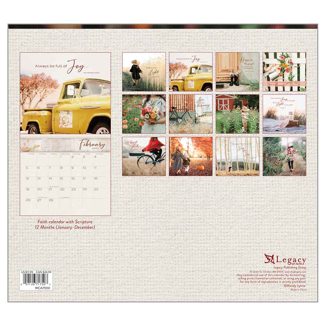 2023 LEGACY Living In The Light (Scripture) - Deluxe Wall Calendar