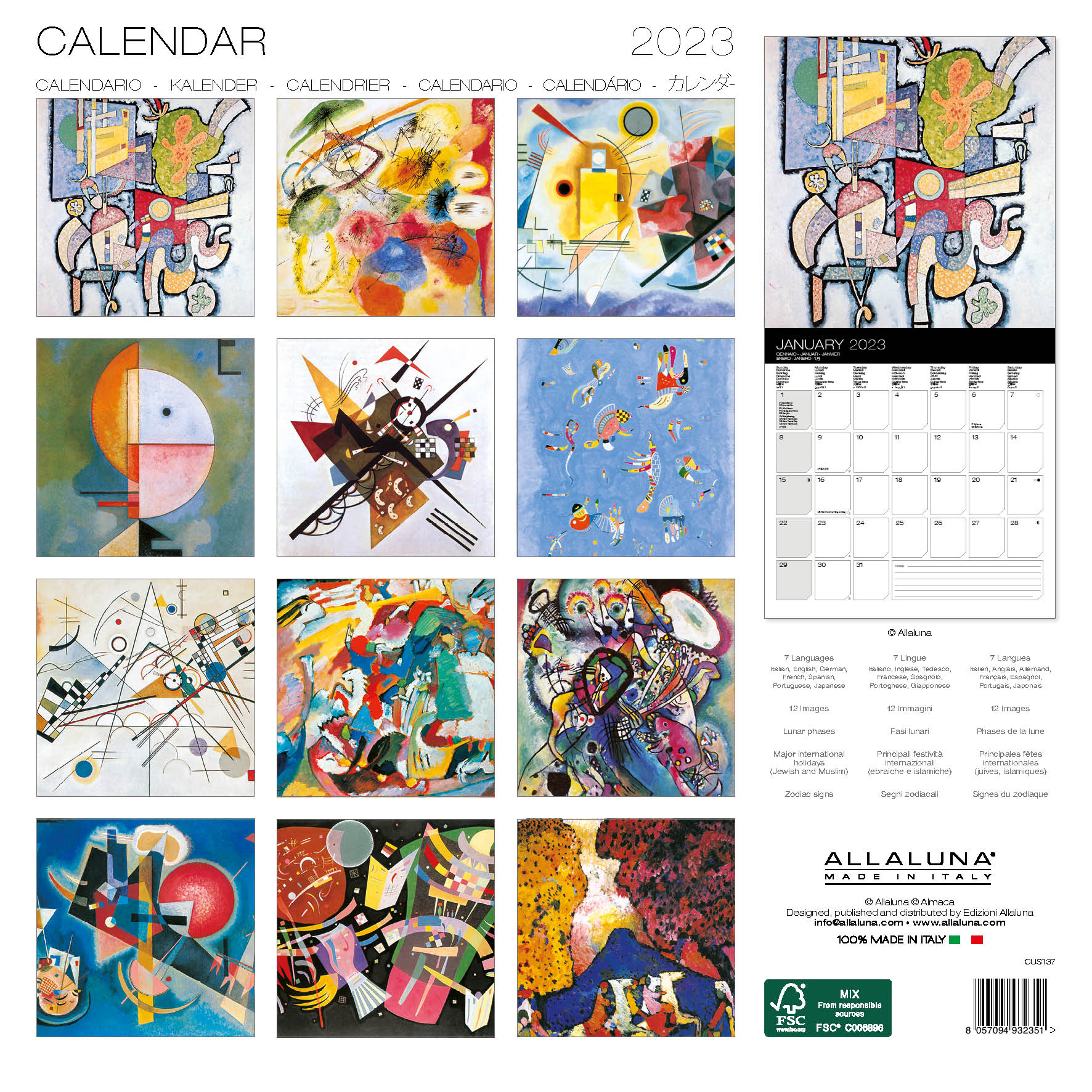 2023 Kandinsky - Square Wall Calendar