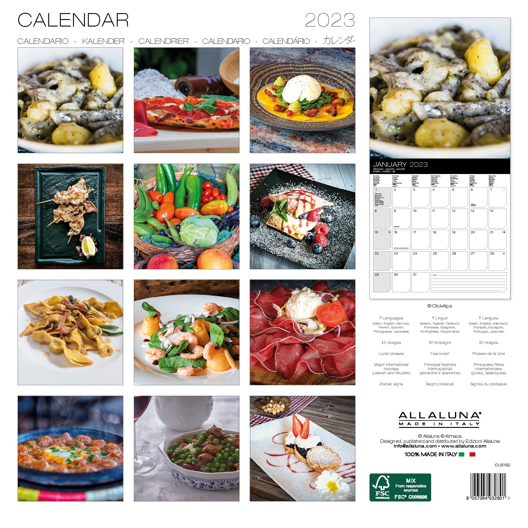 2023 Food - Square Wall Calendar