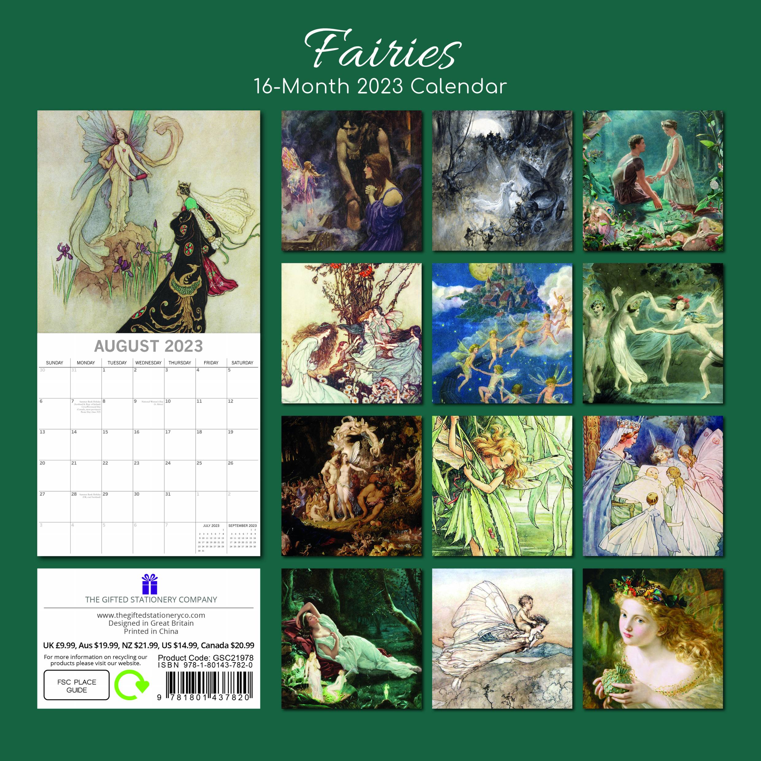 2023 Fairies - Square Wall Calendar