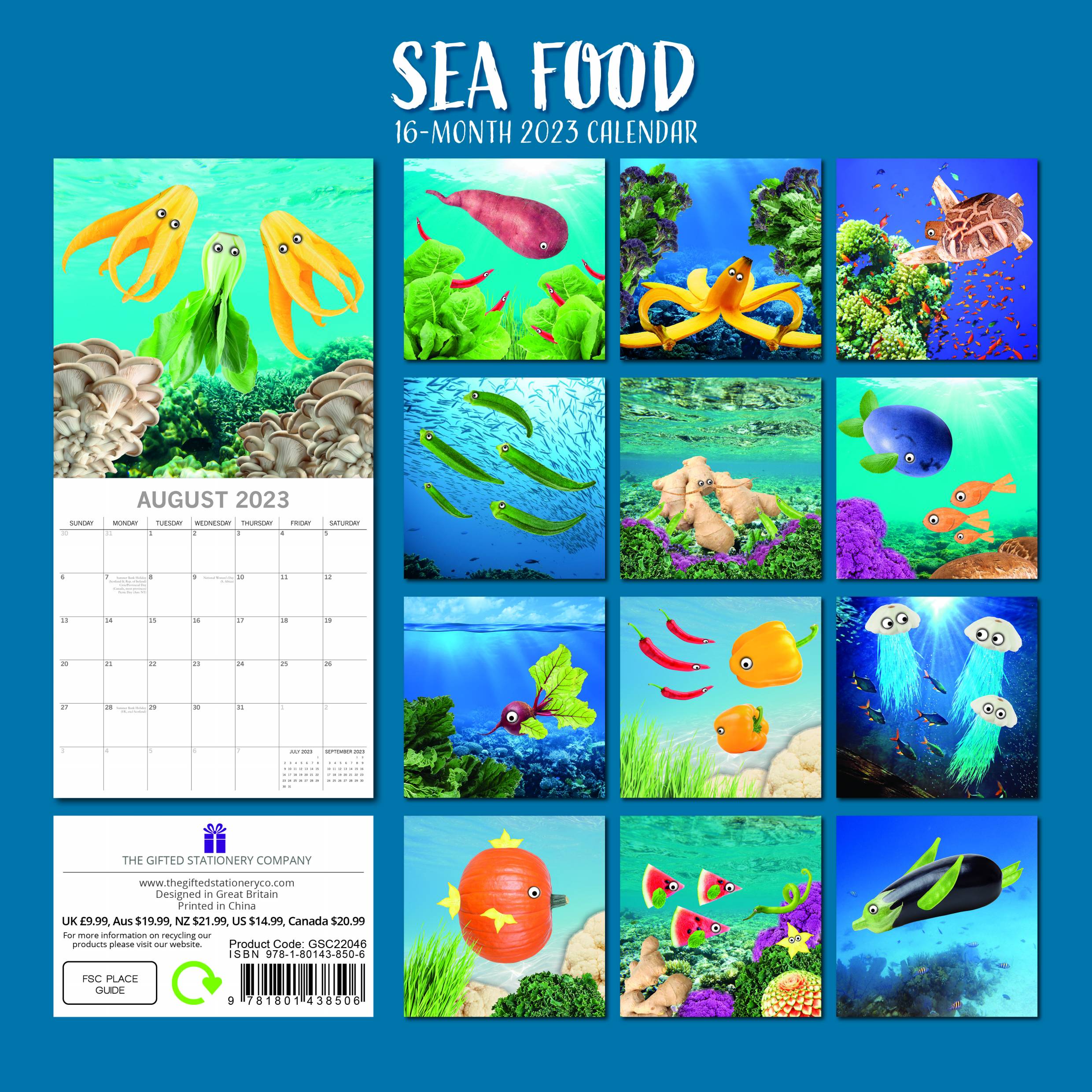 2023 Sea Food - Square Wall Calendar