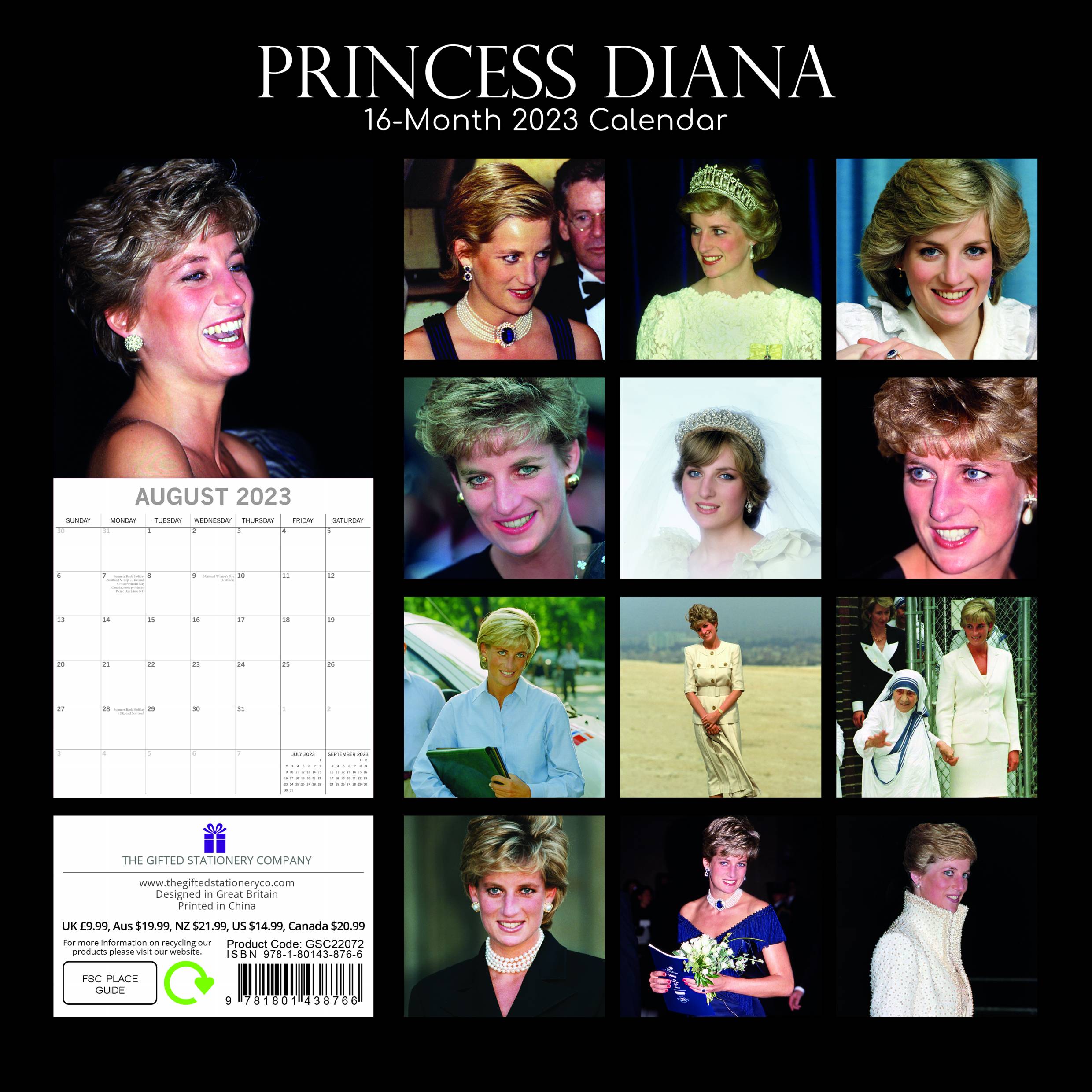 2023 Princess Diana - Square Wall Calendar