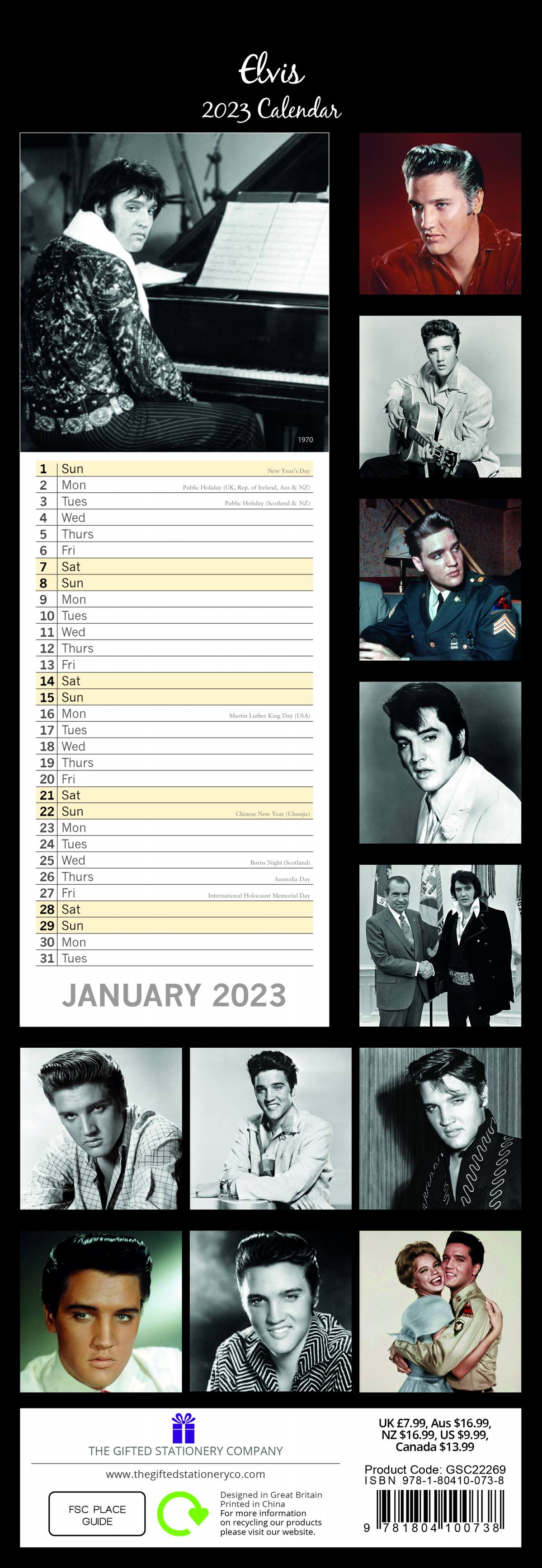 2023 Elvis - Slim Wall Calendar