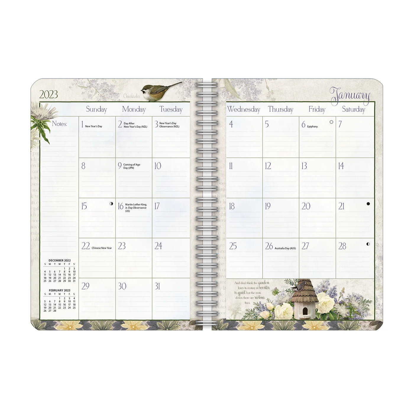 2023 LANG Garden Botanicals - Monthly Engagement Diary/Planner