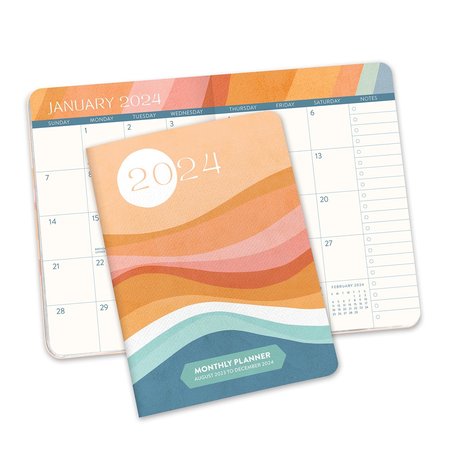 2024 Rainbow Waves - Monthly Pocket Diary/Planner  SOLD OUT