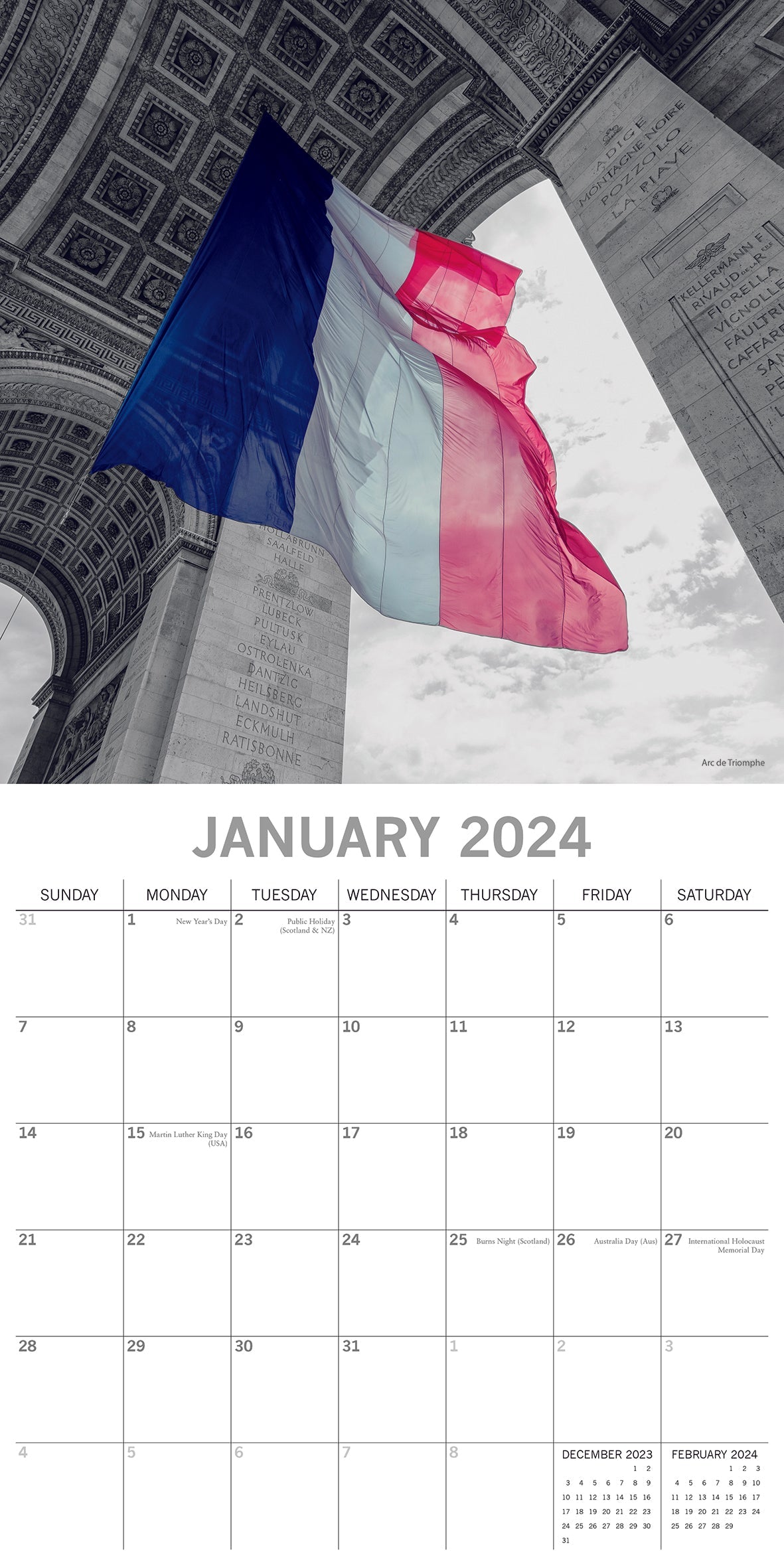 2024 Paris Limelight - Square Wall Calendar