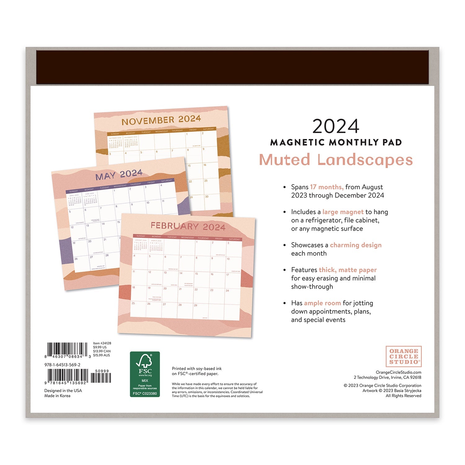 2024 Muted Landscapes - Monthly Magnetic Pad Calendar  SOLD OUT