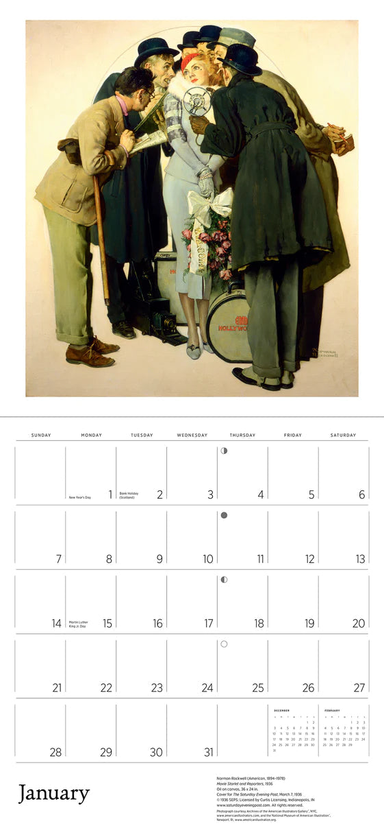 2024 Norman Rockwell The Saturday Evening Post Square Wall Calendar
