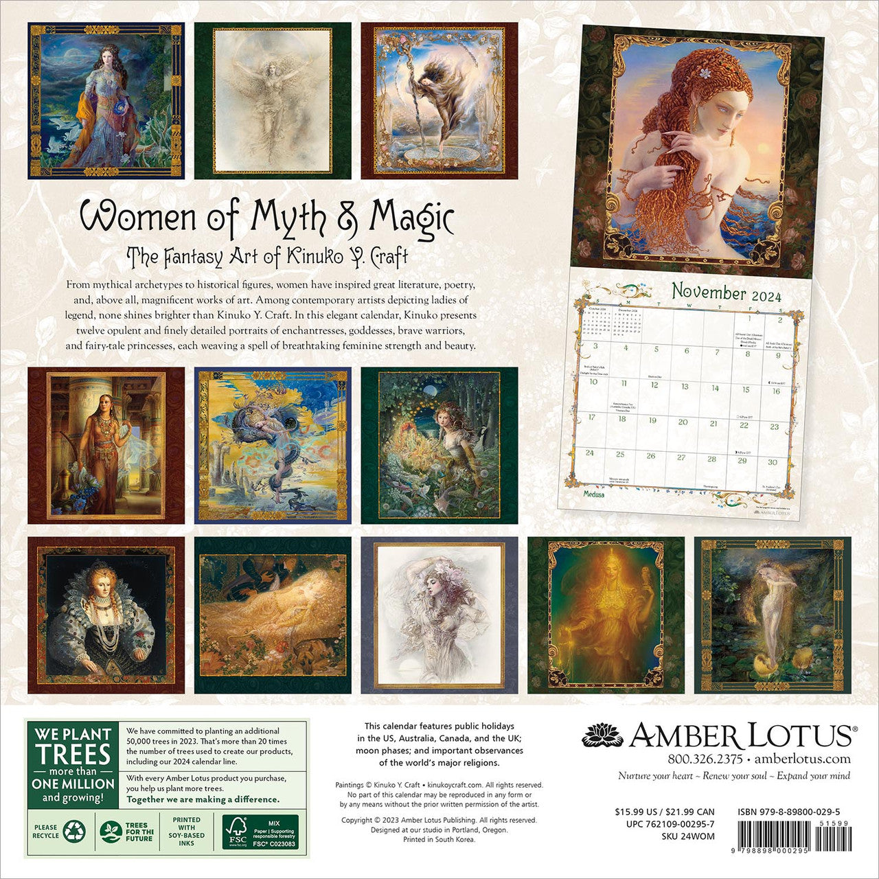 2024 Women of Myth & Magic - Square Wall Calendar  SOLD OUT