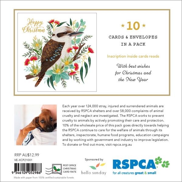RSPCA - Kookaburra - Charity Christmas Card Pack