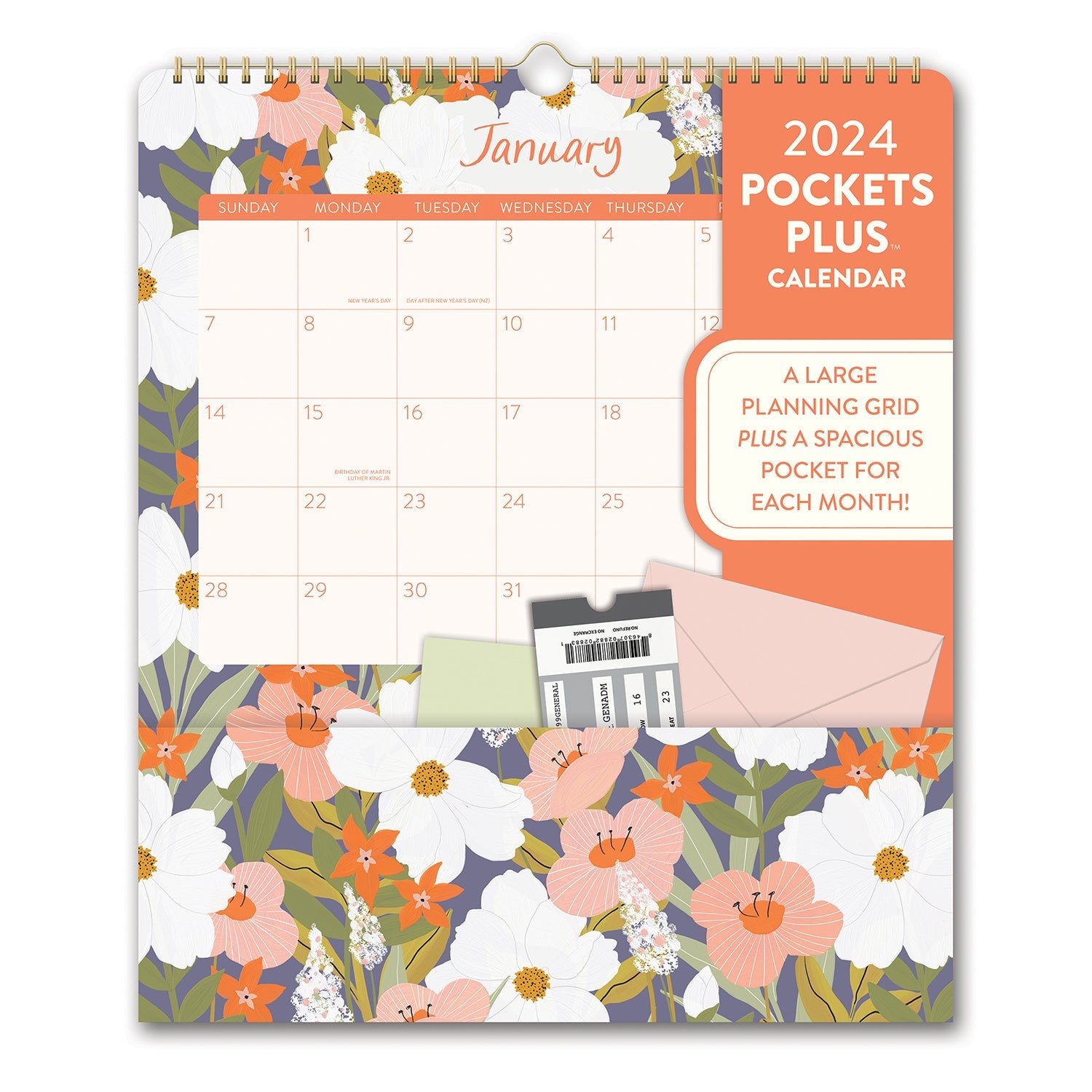 2024 Secret Garden - Pocket Plus Wall Calendar