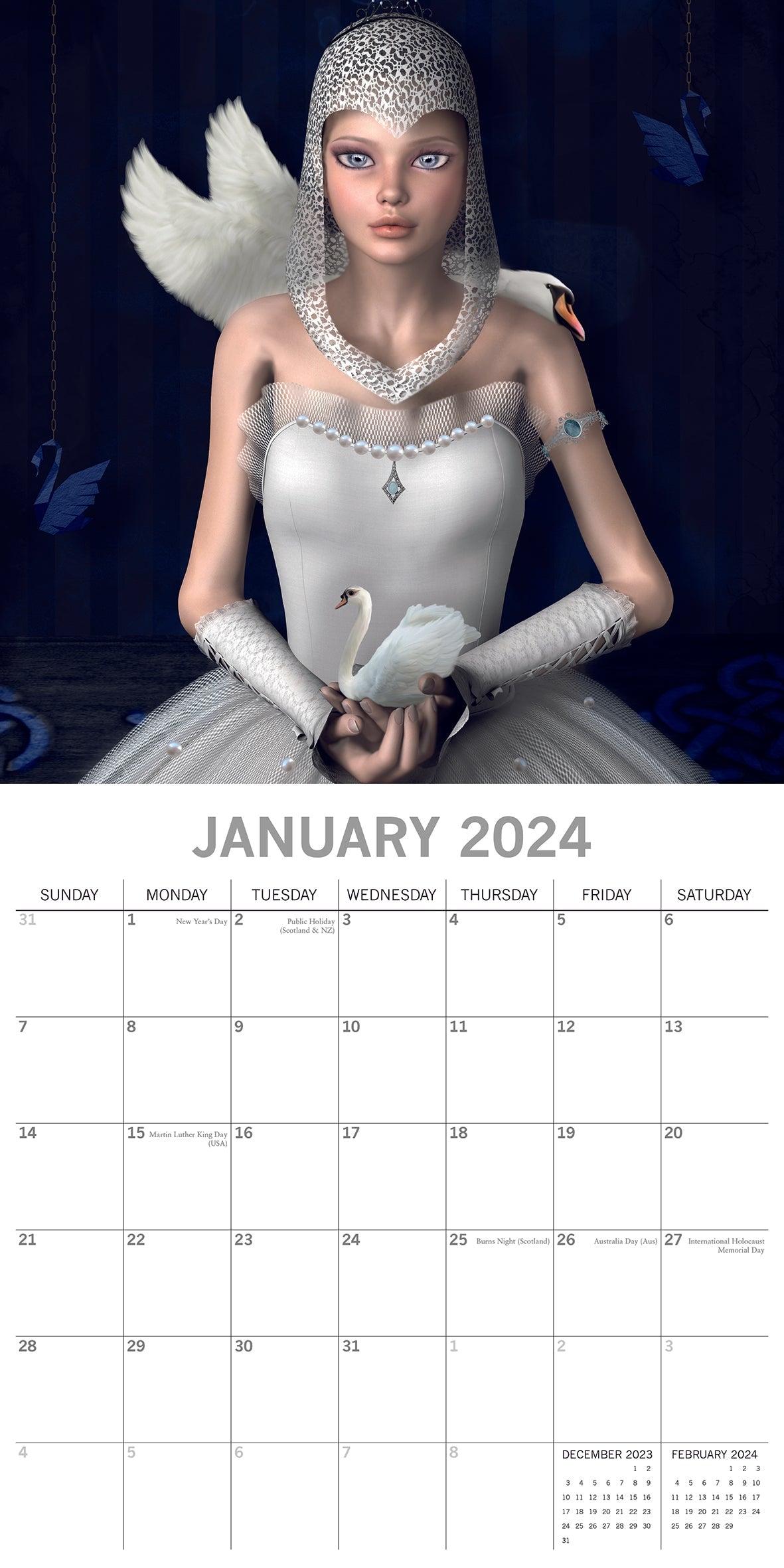 2024 Fantasy Art - Square Wall Calendar