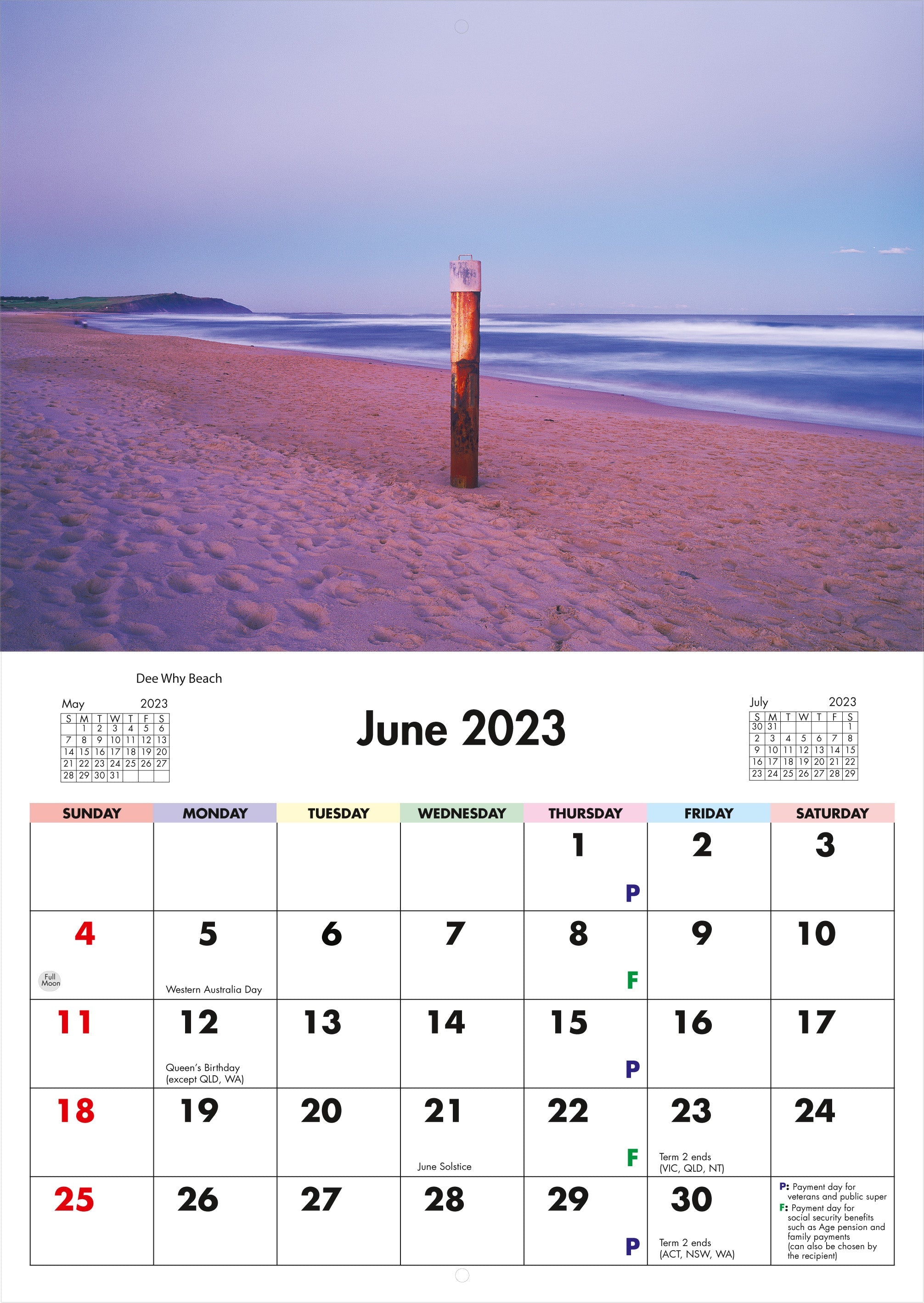2023 Sydney Beaches - Horizontal Wall Calendar