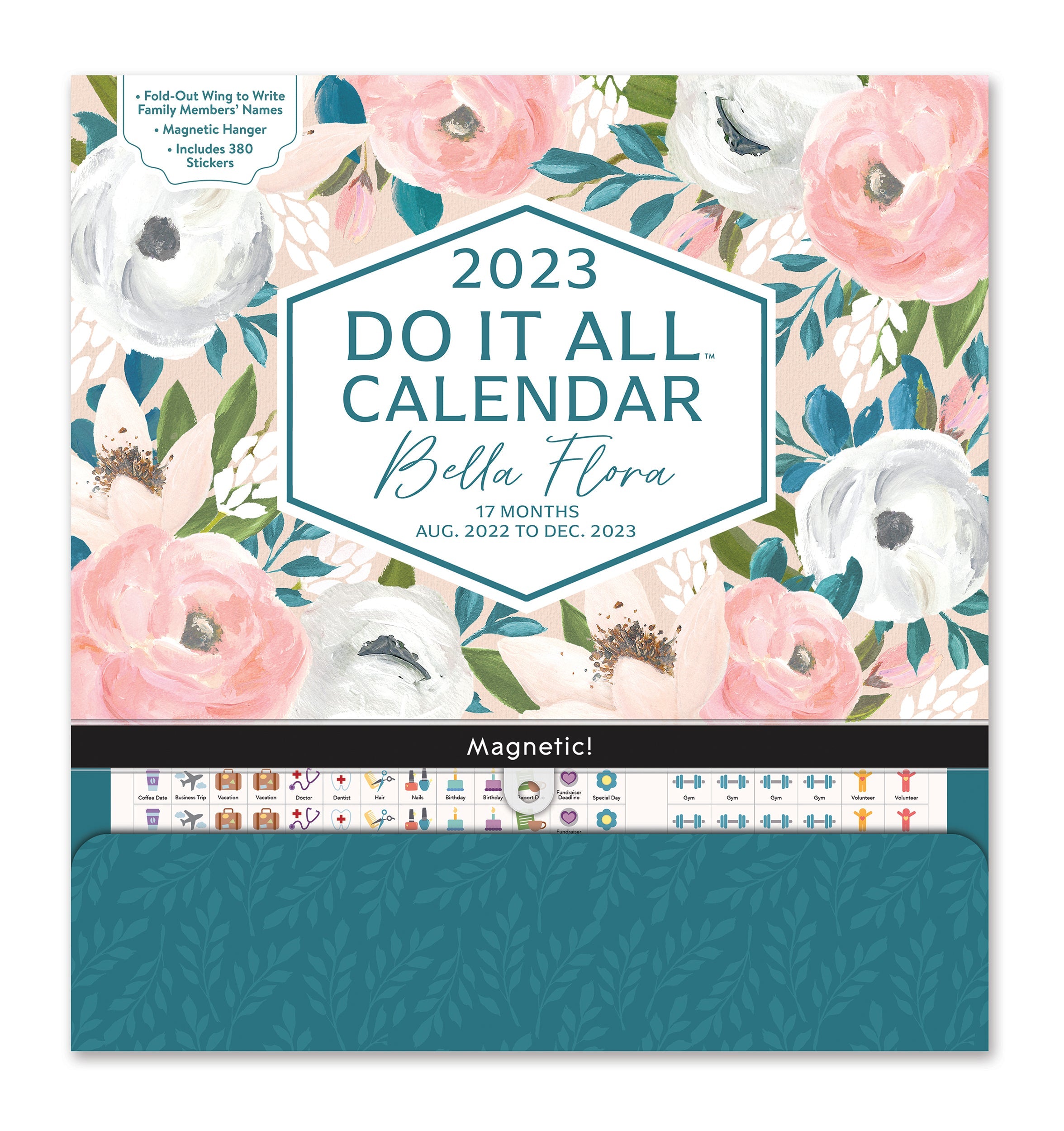 2023 Bella Flora (Do It All Family Planner) - Magnetic Deluxe Wall Calendar