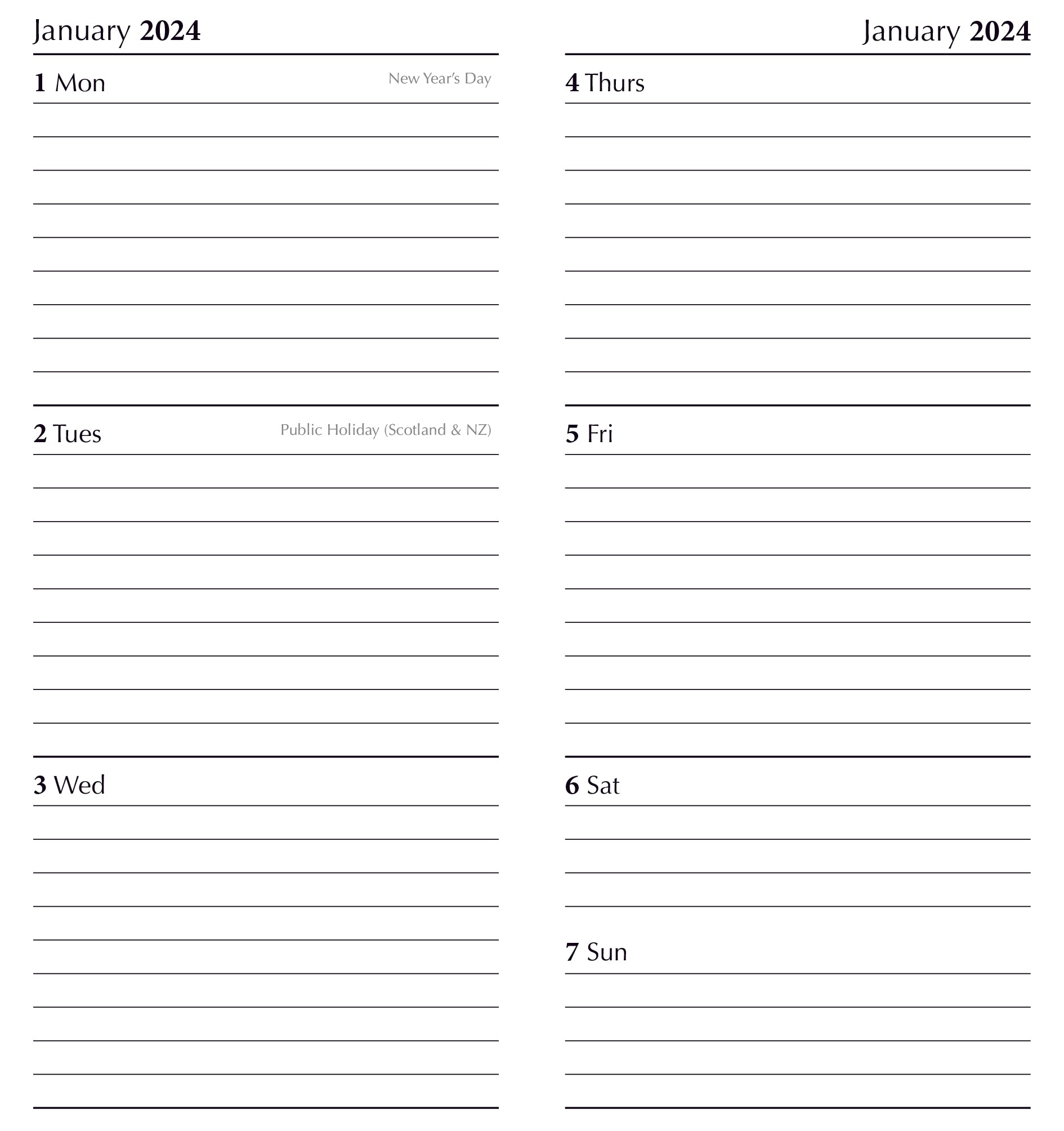 2024 Adorable Dogs - Weekly Pocket Diary/Planner