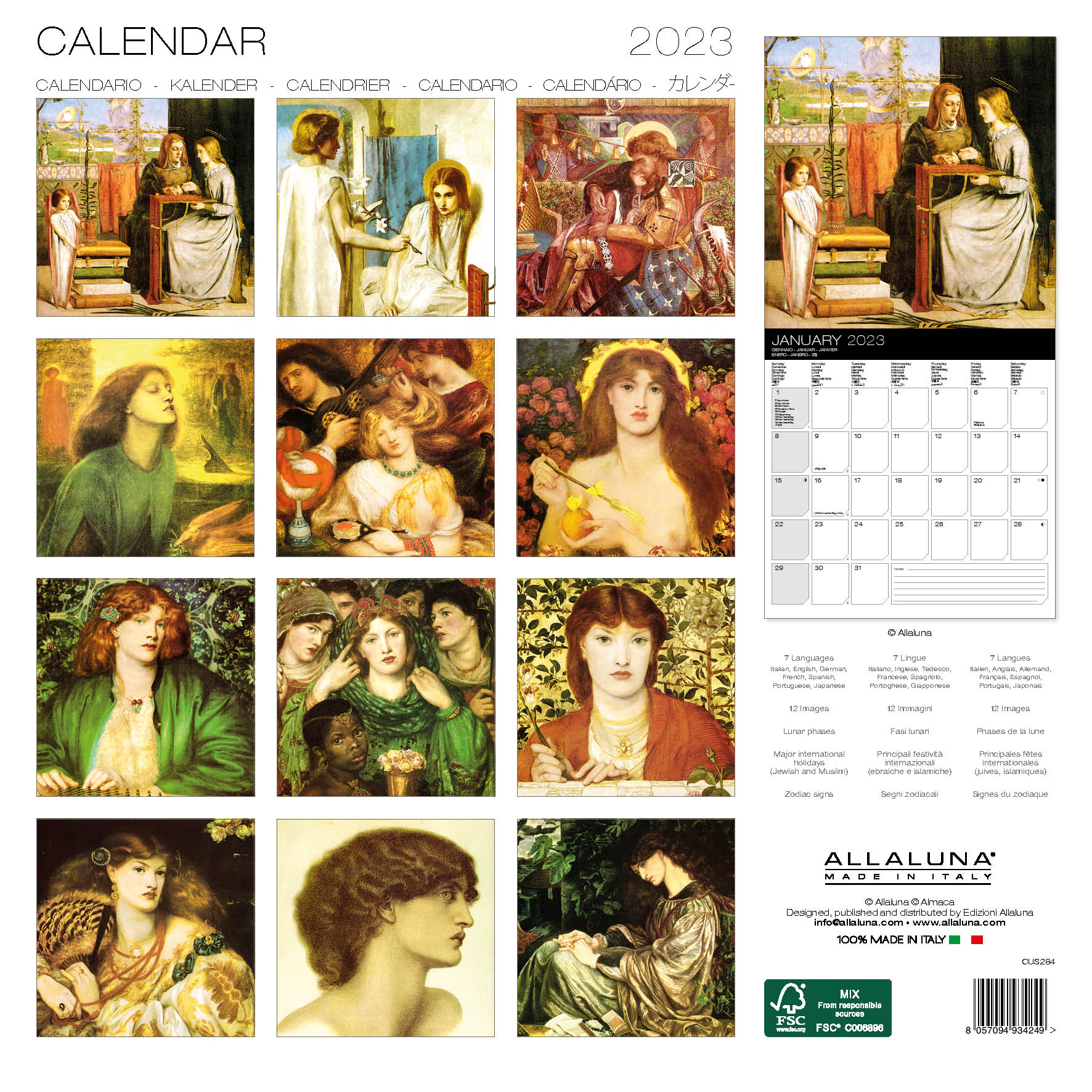 2023 Rossetti - Square Wall Calendar
