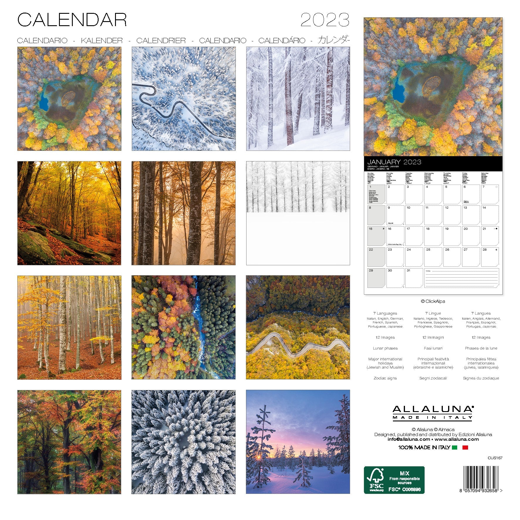 2023 Forest - Square Wall Calendar
