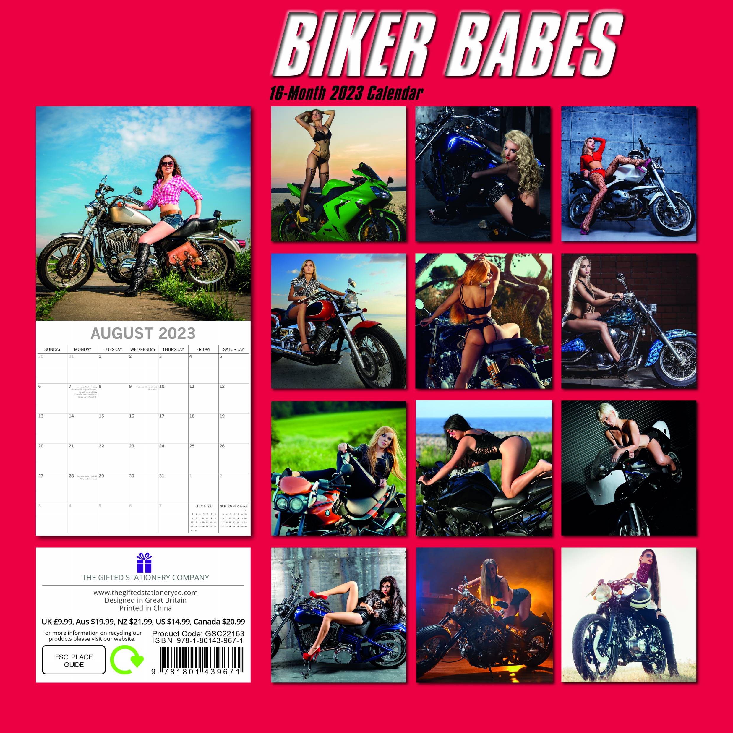 2023 Biker Babes - Square Wall Calendar