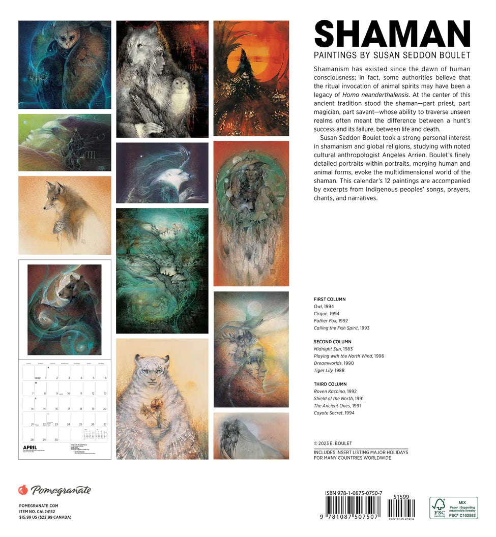 2024 Shaman Paintings by Susan Seddon Boulet Square Wall Calendar
