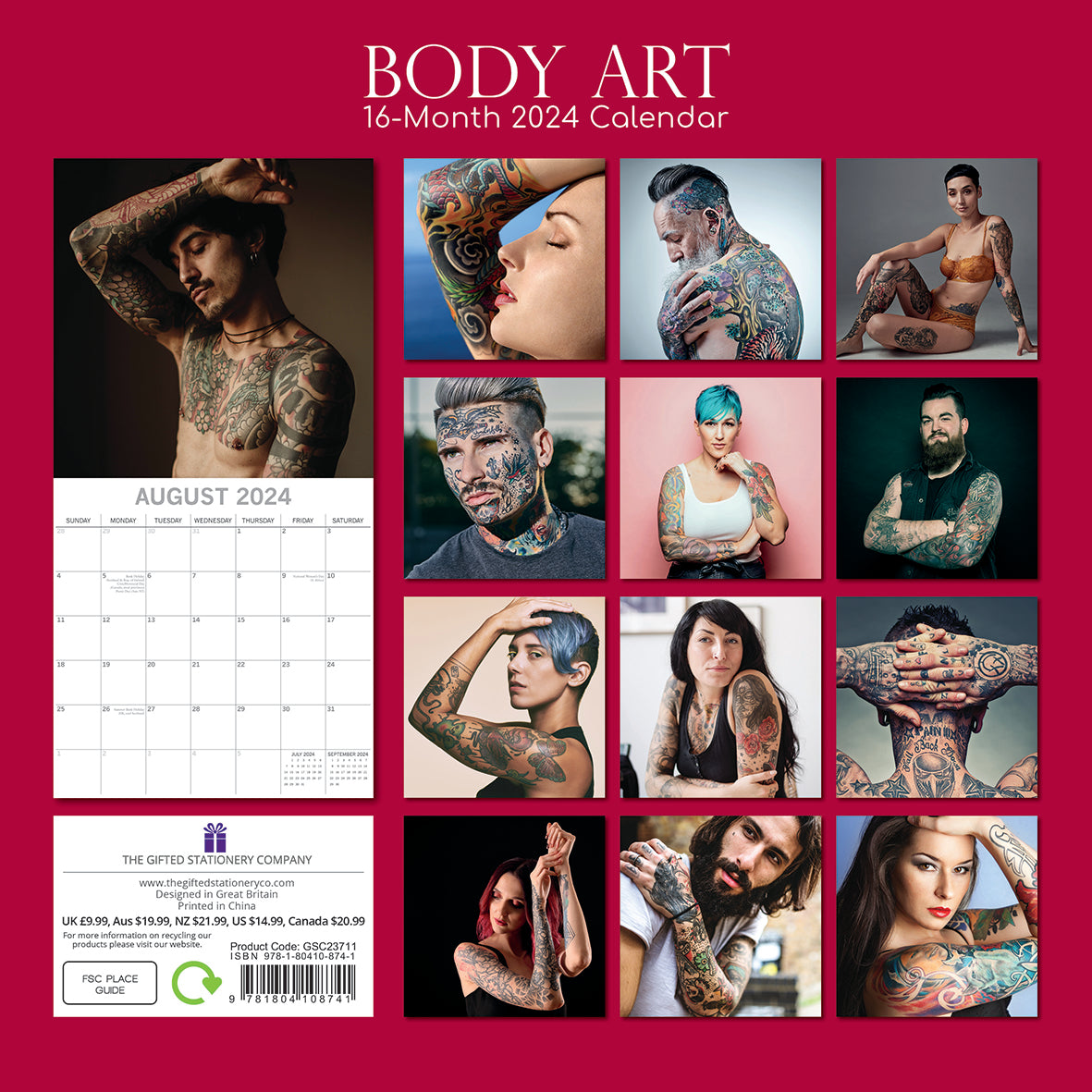 2024 Body Art - Square Wall Calendar