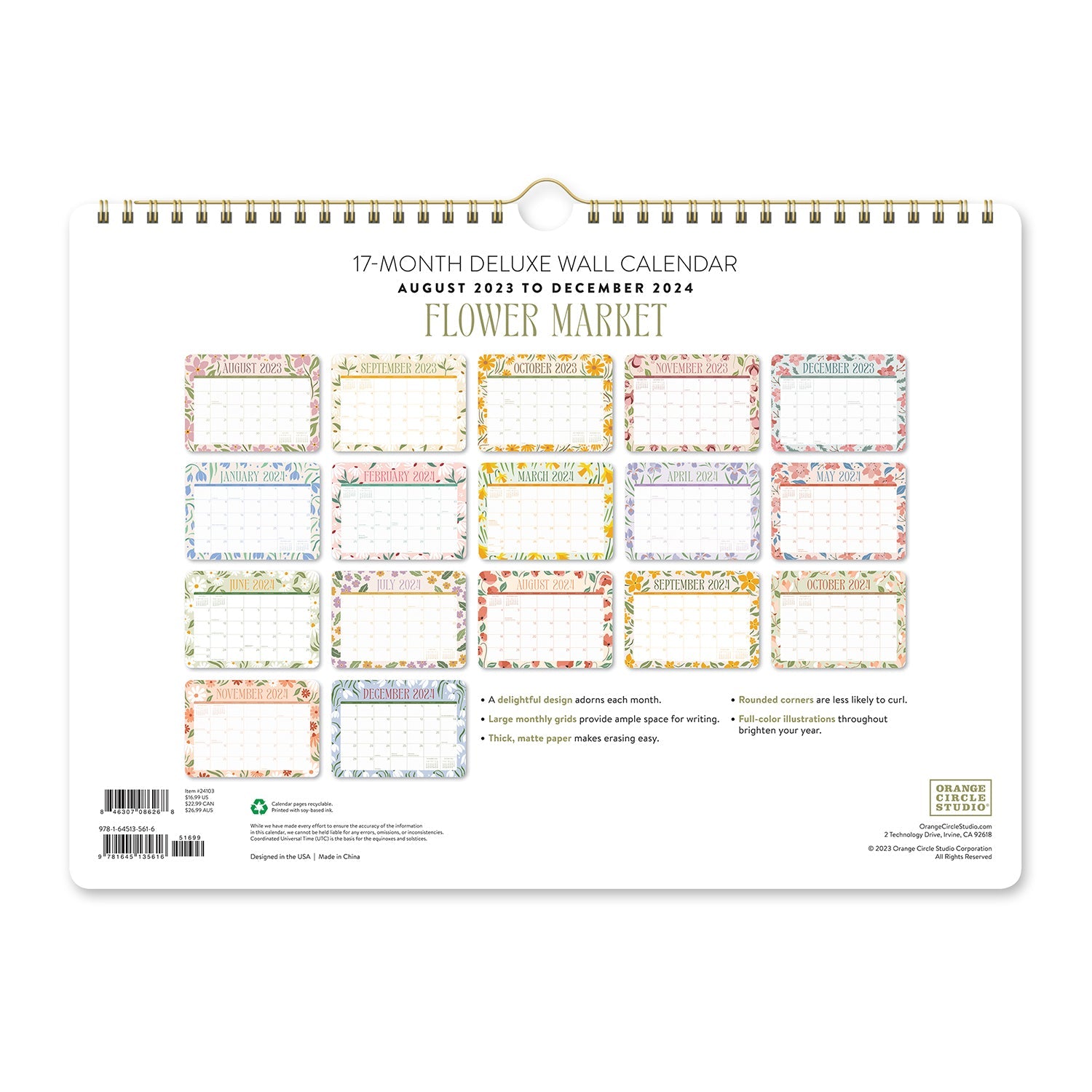 2024 Flower Market - Deluxe Wall Calendar  SOLD OUT