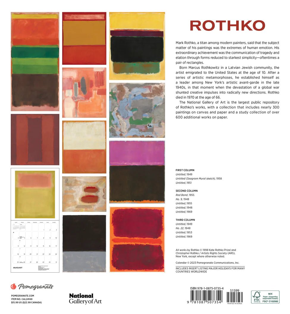 2024 Rothko Square Wall Calendar Art Calendars By Pomegranate   Cf92ebff815141826f0876af3bcf643d 