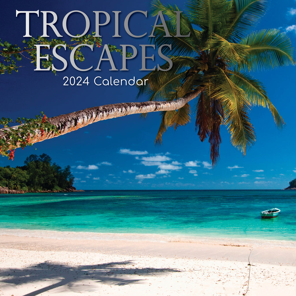2024 Tropical Escapes Square Wall Calendar Sceneries & Flowers