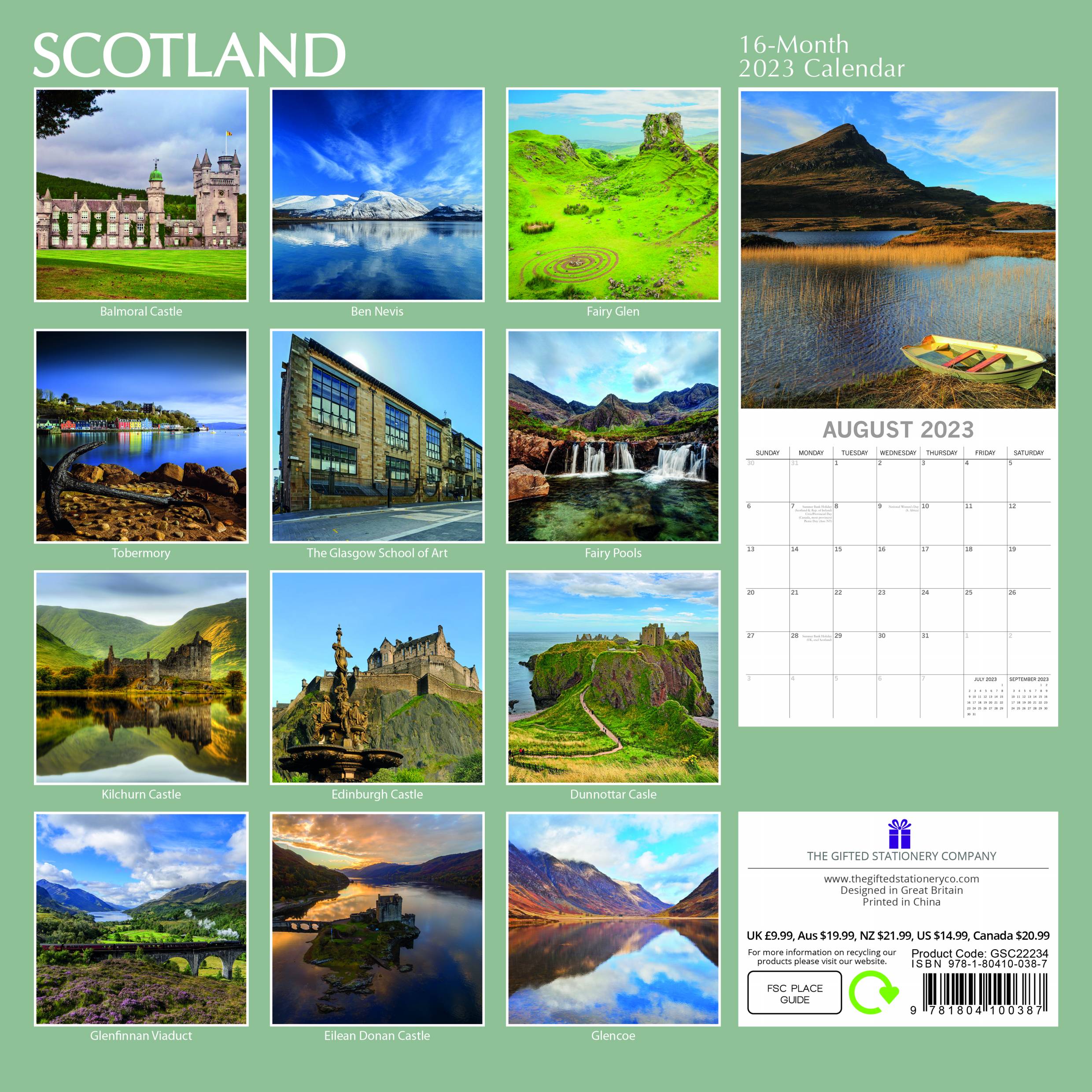 2023 Scotland - Square Wall Calendar