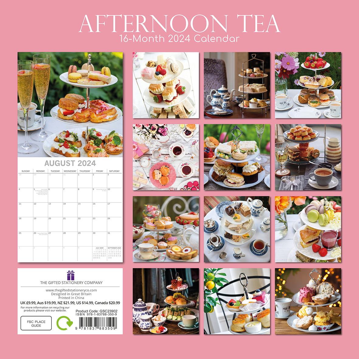 2024 Afternoon Tea Square Wall Calendar Food & Kitchen Calendars