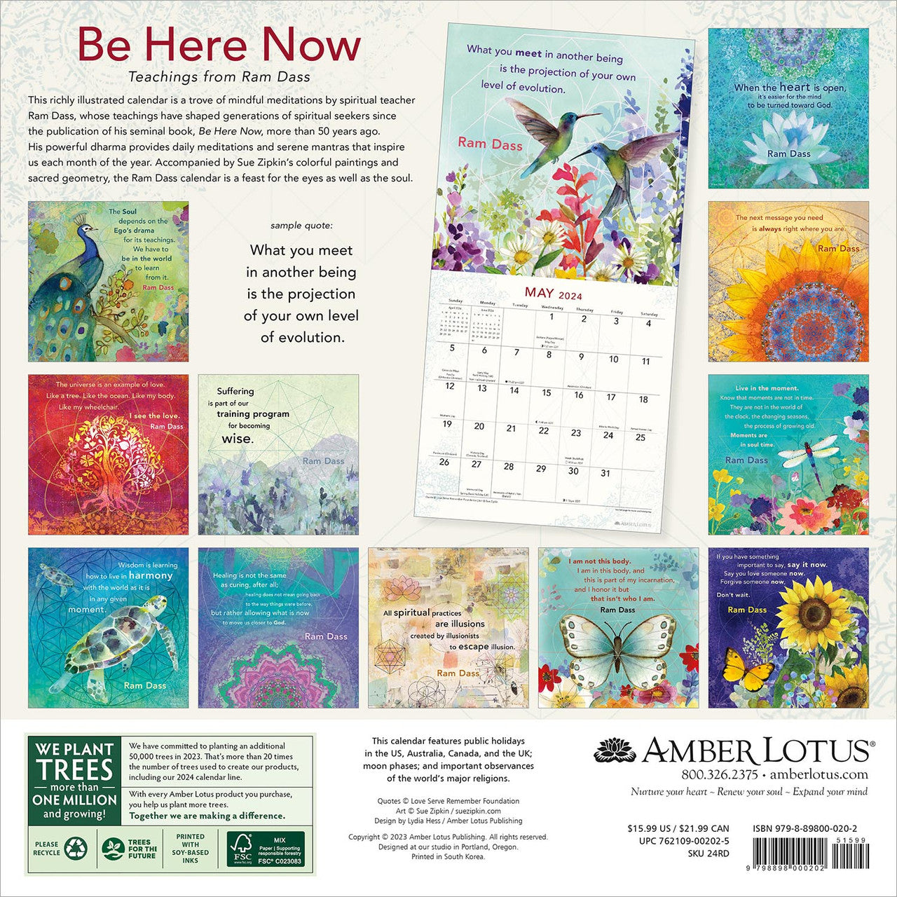 2024 Be Here Now - Square Wall Calendar  SOLD OUT