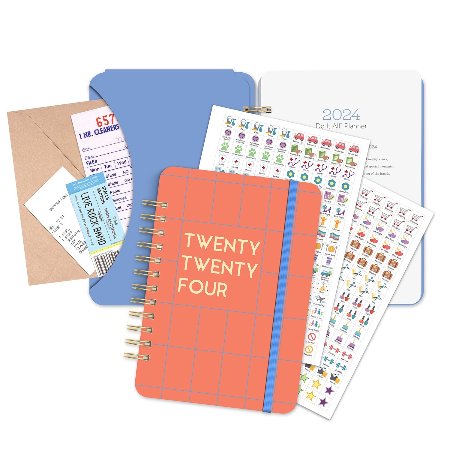 2024 Coral Grid Do It All - Monthly & Weekly Diary/Planner  SOLD OUT